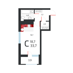 22,3 м², квартира-студия 4 850 000 ₽ - изображение 136