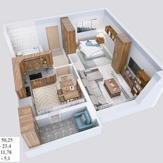 Квартира 50,3 м², 1-комнатная - изображение 4