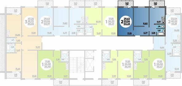 56 м², 2-комнатная квартира 6 000 000 ₽ - изображение 93