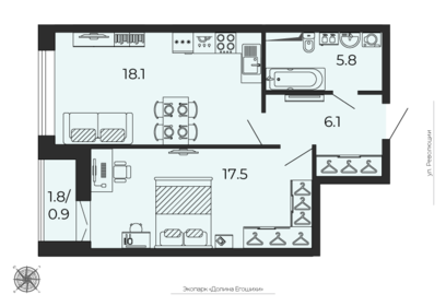 47,6 м², 1-комнатная квартира 7 900 000 ₽ - изображение 99