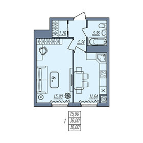 36,6 м², 1-комнатная квартира 3 478 900 ₽ - изображение 10