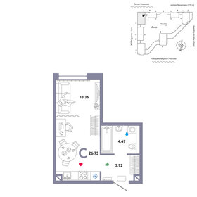 27,1 м², квартира-студия 12 800 000 ₽ - изображение 1
