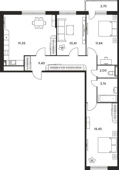 80,3 м², 3-комнатная квартира 8 790 000 ₽ - изображение 1