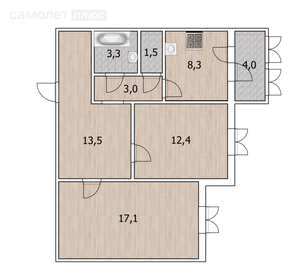 60,5 м², 2-комнатная квартира 6 800 000 ₽ - изображение 39