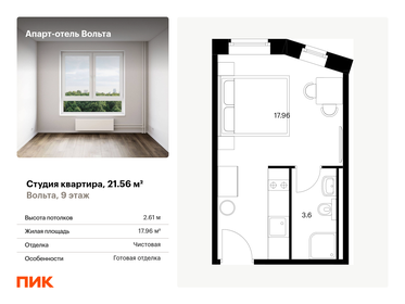 21,6 м², апартаменты-студия 5 480 489 ₽ - изображение 64