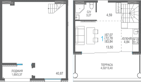 72,9 м², 1-комнатная квартира 13 129 200 ₽ - изображение 24