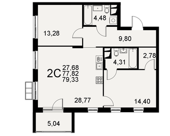 74,3 м², 2-комнатная квартира 13 739 950 ₽ - изображение 13