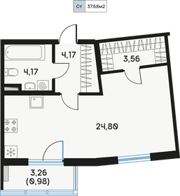 34,4 м², 1-комнатная квартира 14 064 358 ₽ - изображение 68