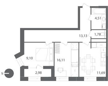 64,2 м², 3-комнатная квартира 7 000 000 ₽ - изображение 89