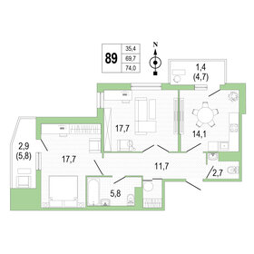 79,8 м², 3-комнатная квартира 18 880 000 ₽ - изображение 63