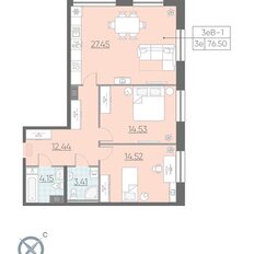 Квартира 76,5 м², 2-комнатные - изображение 2