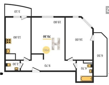 Квартира 70 м², 2-комнатная - изображение 1