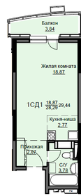 29,2 м², квартира-студия 4 400 000 ₽ - изображение 43