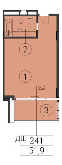 51,9 м², 1-комнатные апартаменты 88 230 000 ₽ - изображение 1