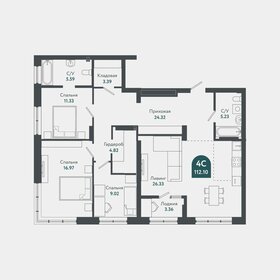 Квартира 112,1 м², 4-комнатная - изображение 1