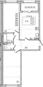 Квартира 75 м², 2-комнатная - изображение 1