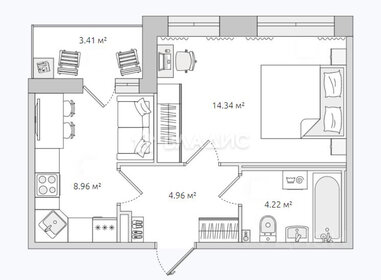 Квартира 35,9 м², 1-комнатная - изображение 1