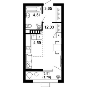 27,3 м², 1-комнатная квартира 6 210 294 ₽ - изображение 22