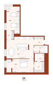 81,6 м², 2-комнатная квартира 10 925 000 ₽ - изображение 22