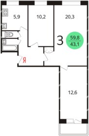 51,1 м², 2-комнатная квартира 17 350 000 ₽ - изображение 80