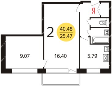 43,5 м², 2-комнатная квартира 10 500 000 ₽ - изображение 26
