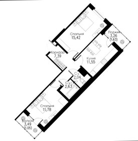 Квартира 53,8 м², 2-комнатная - изображение 1