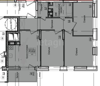 Квартира 63,6 м², 3-комнатная - изображение 1