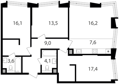 Квартира 87,5 м², 4-комнатная - изображение 1