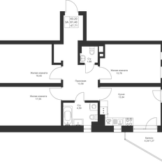 Квартира 83,2 м², 3-комнатная - изображение 3