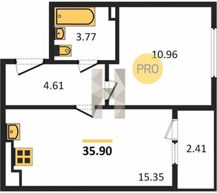 Квартира 35,9 м², 1-комнатная - изображение 1