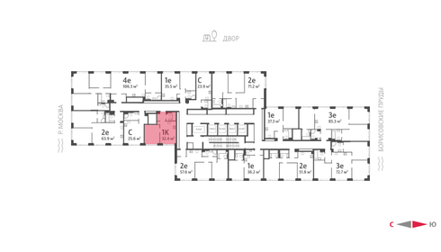 33,5 м², 1-комнатная квартира 15 385 210 ₽ - изображение 44