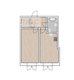 Квартира 35,8 м², 1-комнатная - изображение 1