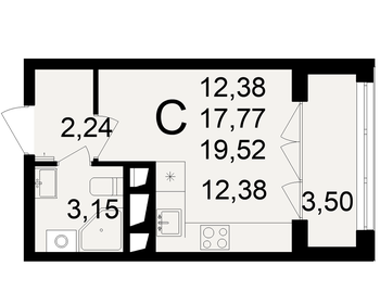 Квартира 19,5 м², студия - изображение 1