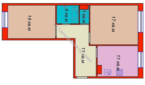 52,2 м², 1-комнатная квартира 3 832 500 ₽ - изображение 43