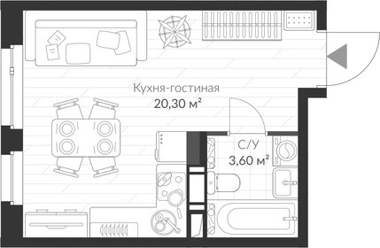 Квартира 23,9 м², студия - изображение 1