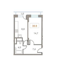 37 м², 1-комнатная квартира 3 800 000 ₽ - изображение 13