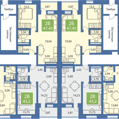 Квартира 43,2 м², 2-комнатная - изображение 3