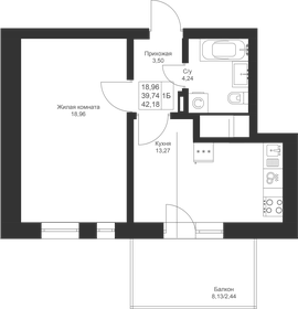 40,6 м², 1-комнатная квартира 6 734 620 ₽ - изображение 82