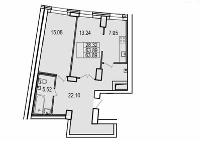 Квартира 63,9 м², 2-комнатная - изображение 1