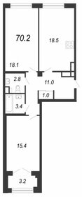 Квартира 70,2 м², 2-комнатная - изображение 1