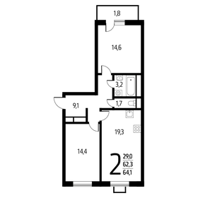 64,1 м², 2-комнатная квартира 14 005 850 ₽ - изображение 65