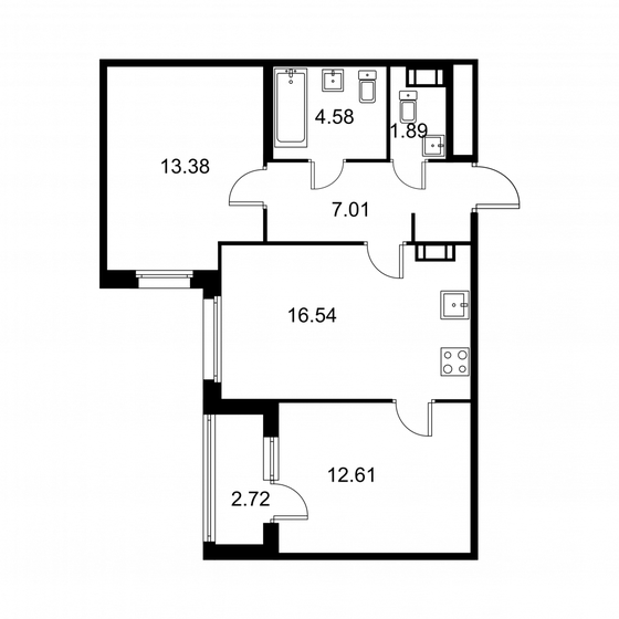 57,4 м², 2-комнатная квартира 9 007 090 ₽ - изображение 1