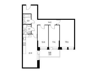 87,1 м², 3-комнатная квартира 12 500 000 ₽ - изображение 1