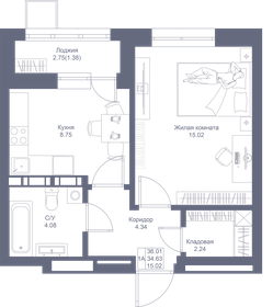35,8 м², 1-комнатная квартира 8 622 980 ₽ - изображение 102