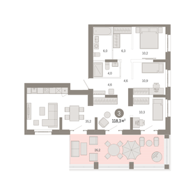128,7 м², 3-комнатная квартира 38 100 000 ₽ - изображение 13