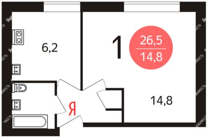 34 м², 1-комнатная квартира 2 500 ₽ в сутки - изображение 38