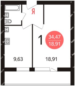 38,9 м², 1-комнатная квартира 11 500 000 ₽ - изображение 71