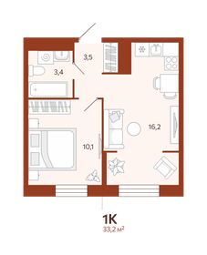 25,1 м², 1-комнатная квартира 5 100 000 ₽ - изображение 23