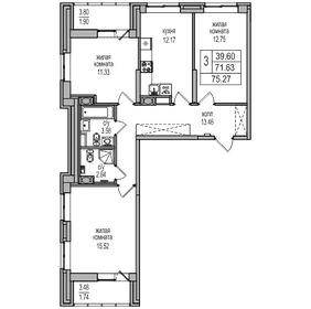 73 м², 3-комнатная квартира 12 500 000 ₽ - изображение 117