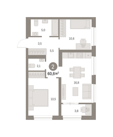 65 м², 2-комнатная квартира 11 350 000 ₽ - изображение 73